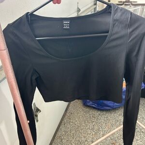 SHEIN ribbed shirt and long skirt set